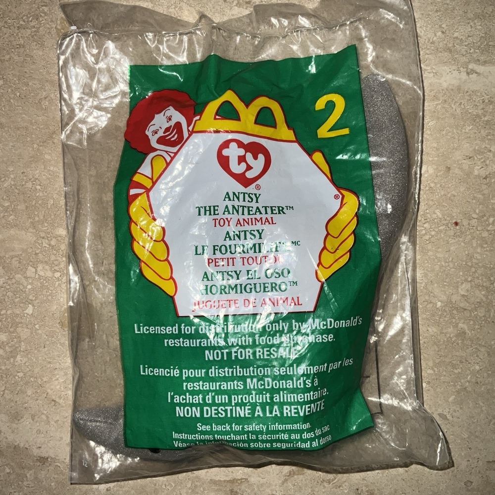 Vintage McDonald TY Beanie Babies‎ # 2 - Antsy The Anteater w/ Multiplies Errors